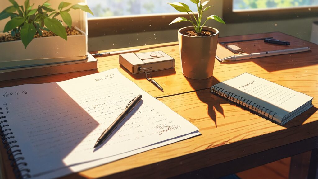 minimal wooden desk