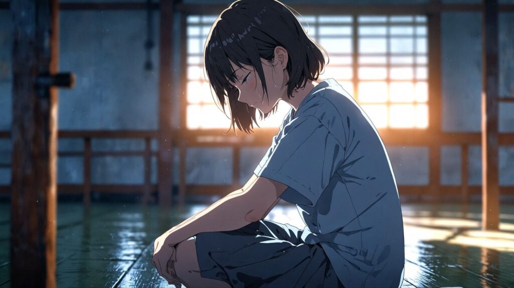 呼吸瞑想をする穏やかな女性