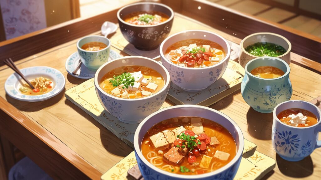 シンプル和食の俯瞰構図
