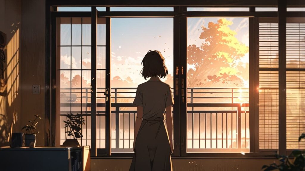 窓を開ける新しい朝