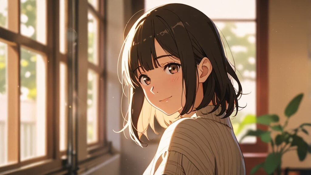 朝光に微笑む窓辺