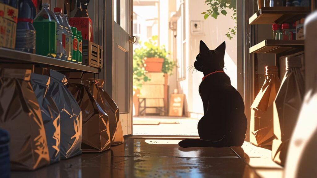 黒猫ルナとやわらかな朝