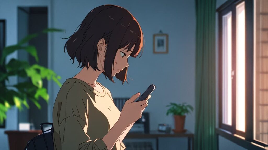 忙しい朝とスマートフォン