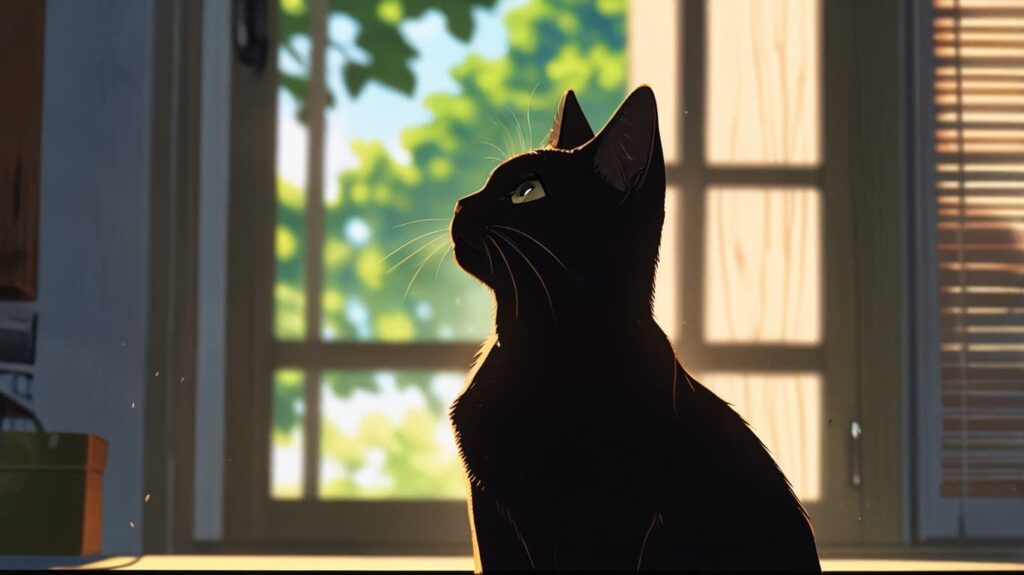 首をかしげる猫