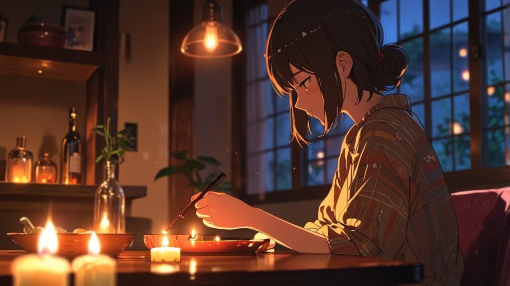 初めて灯す手作りキャンドル