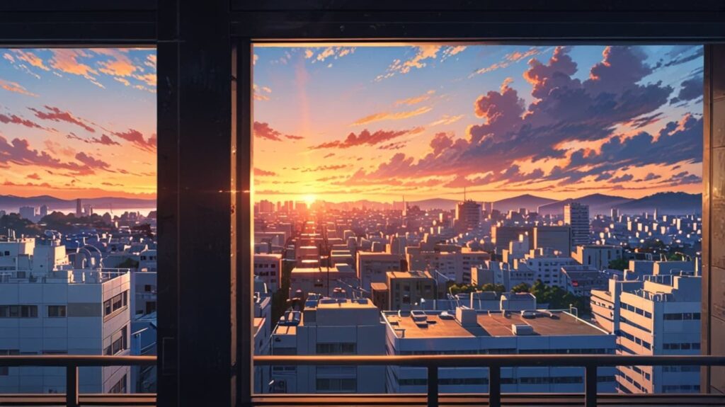 夕暮れの街と希望