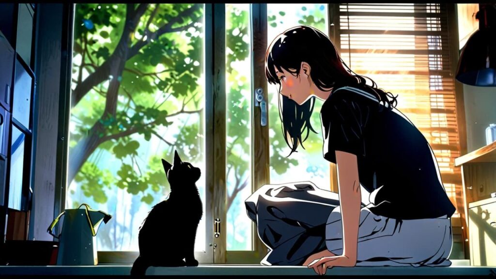 黒猫と朝の希望